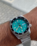  Shop Authentic Seiko 5 Sports SKX Midi Automatic Teal Dial Silver Steel Strap Watch For Men - SRPK33K1 - Luxxuri