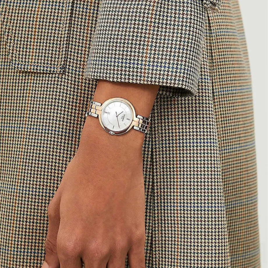 Tissot T Lady Flamingo Mother of Pearl White Dial Two Tone Steel Strap Watch For Women - T094.210.22.111.00