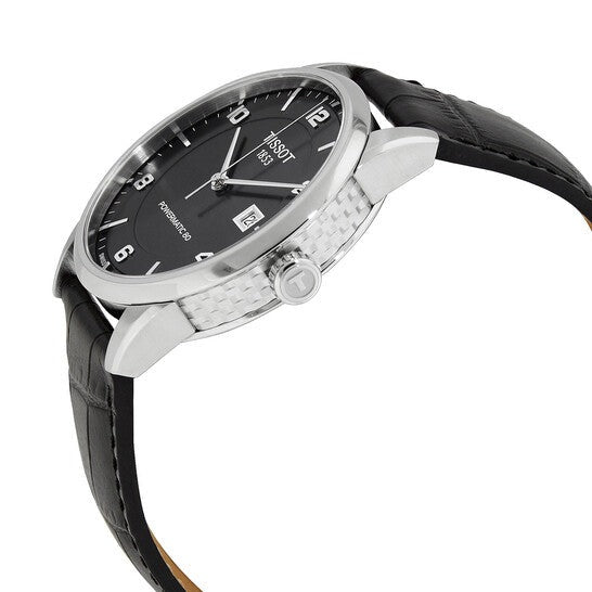 Shop Authentic Tissot Luxury Powermatic 80 Black Dial Black Leather Strap Watch For Men - T086.407.16.057.00 - Luxxuri