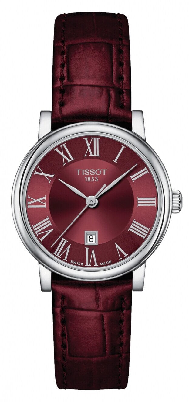  Shop Authentic Tissot Carson Premium Lady Maroon Dial Maroon Leather Strap Watch For Women - T122.210.16.373.00 - Luxxuri