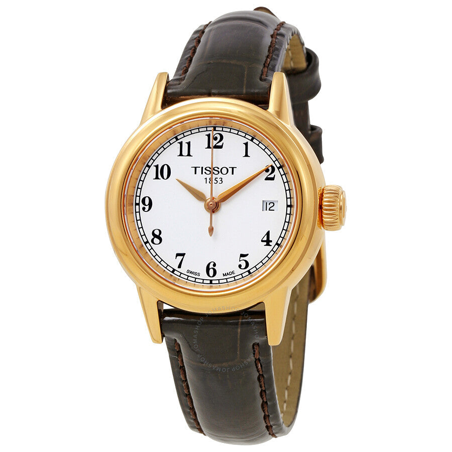  Shop Authentic Tissot Carson White Dial Brown Leather Strap Watch For Women - T085.210.36.012.00 - Luxxuri