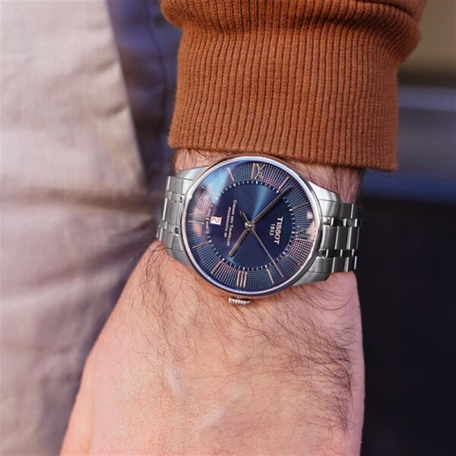 Tissot Chemin Des Tourelles Powermatic 80 Blue Dial Silver Steel Strap Watch for Men - T099.407.11.048.00