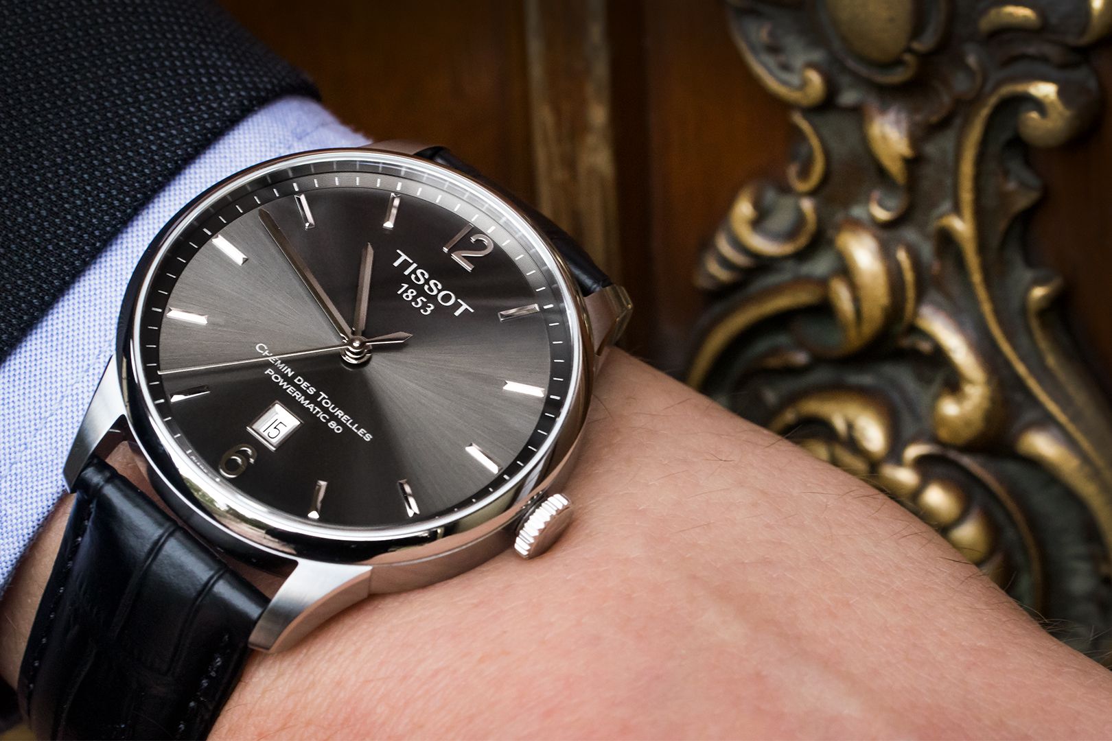  Shop Authentic Tissot Chemin Des Tourelles Powermatic 80 Black Dial Black Leather Strap Watch For Men - T099.407.16.447.00 - Luxxuri