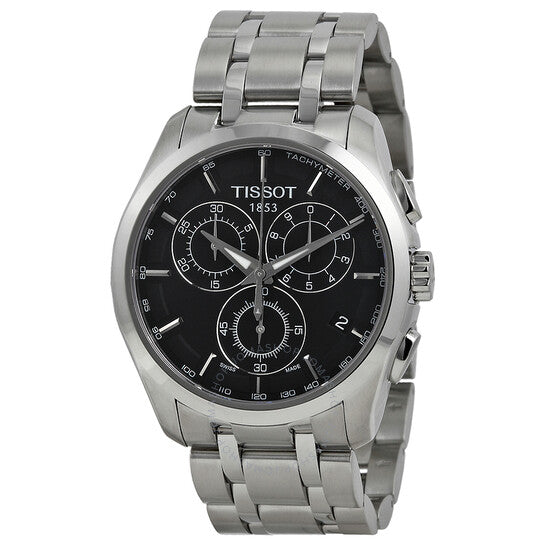  Shop Authentic Tissot Couturier Chronograph Black Dial Silver Steel Strap Watch For Men - T035.617.11.051.00 - Luxxuri