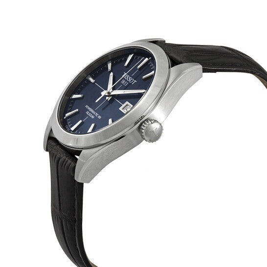  Shop Authentic Tissot Gentleman Powermatic 80 Silicium Blue Dial Black Leather Strap Watch For Men - T127.407.16.041.01 - Luxxuri