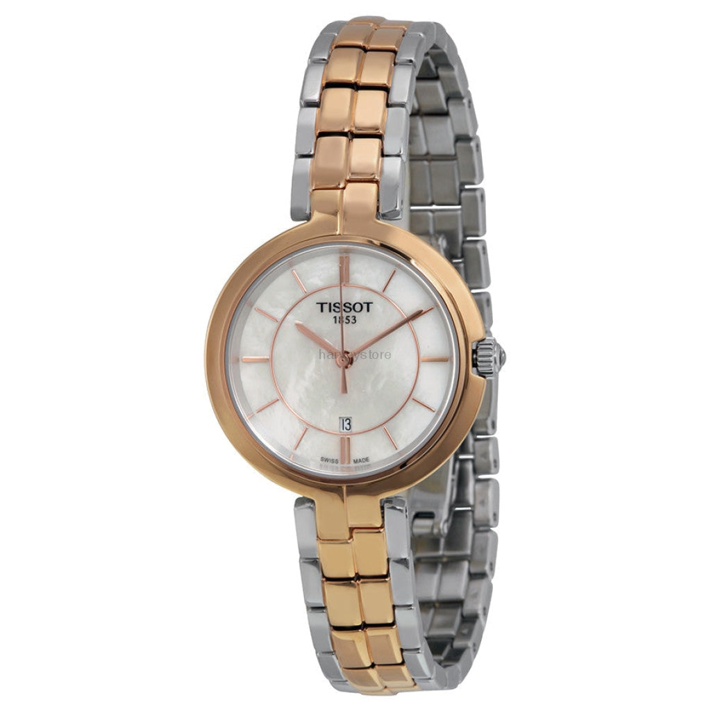  Shop Authentic Tissot T Lady Flamingo Mother of Pearl White Dial Two Tone Steel Strap Watch For Women - T094.210.22.111.00 - Luxxuri