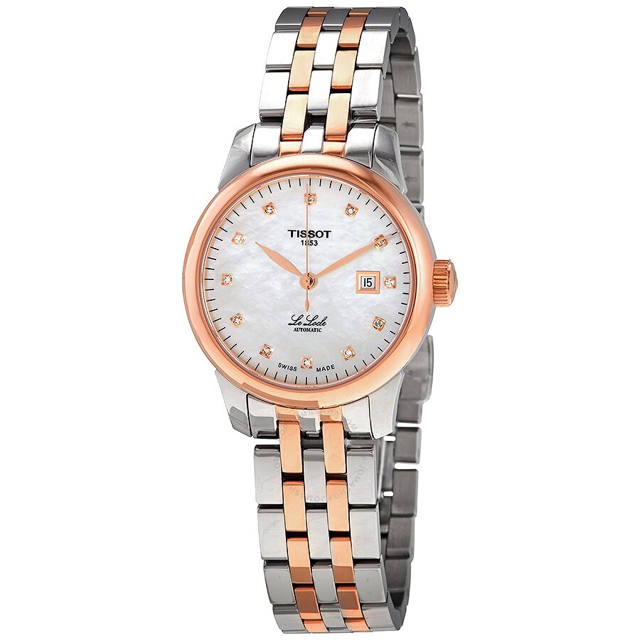  Shop Authentic Tissot Le Locle Automatic Diamonds Mother of Pearl White Dial Two Tone Steel Strap Watch For Women - T006.207.22.116.00 - Luxxuri