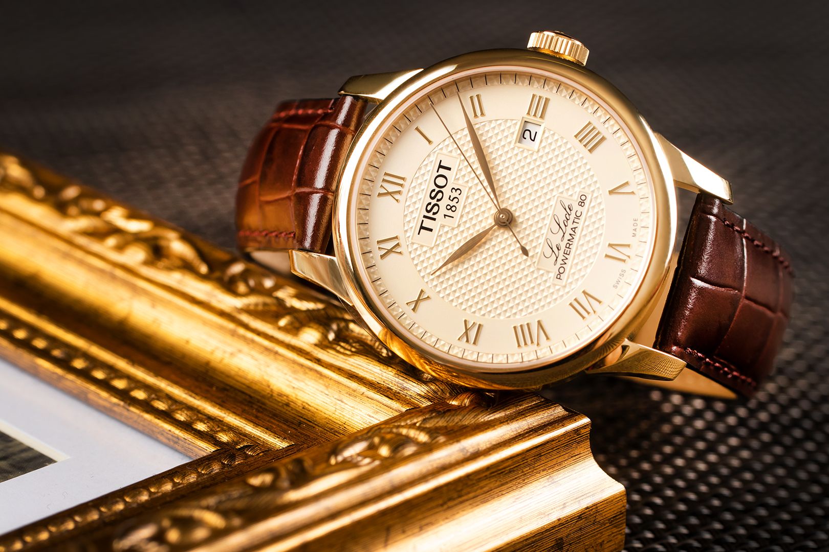  Shop Authentic Tissot Le Locle Powermatic 80 Gold Dial Brown Leather Strap Watch For Men - T006.407.36.263.00 - Luxxuri