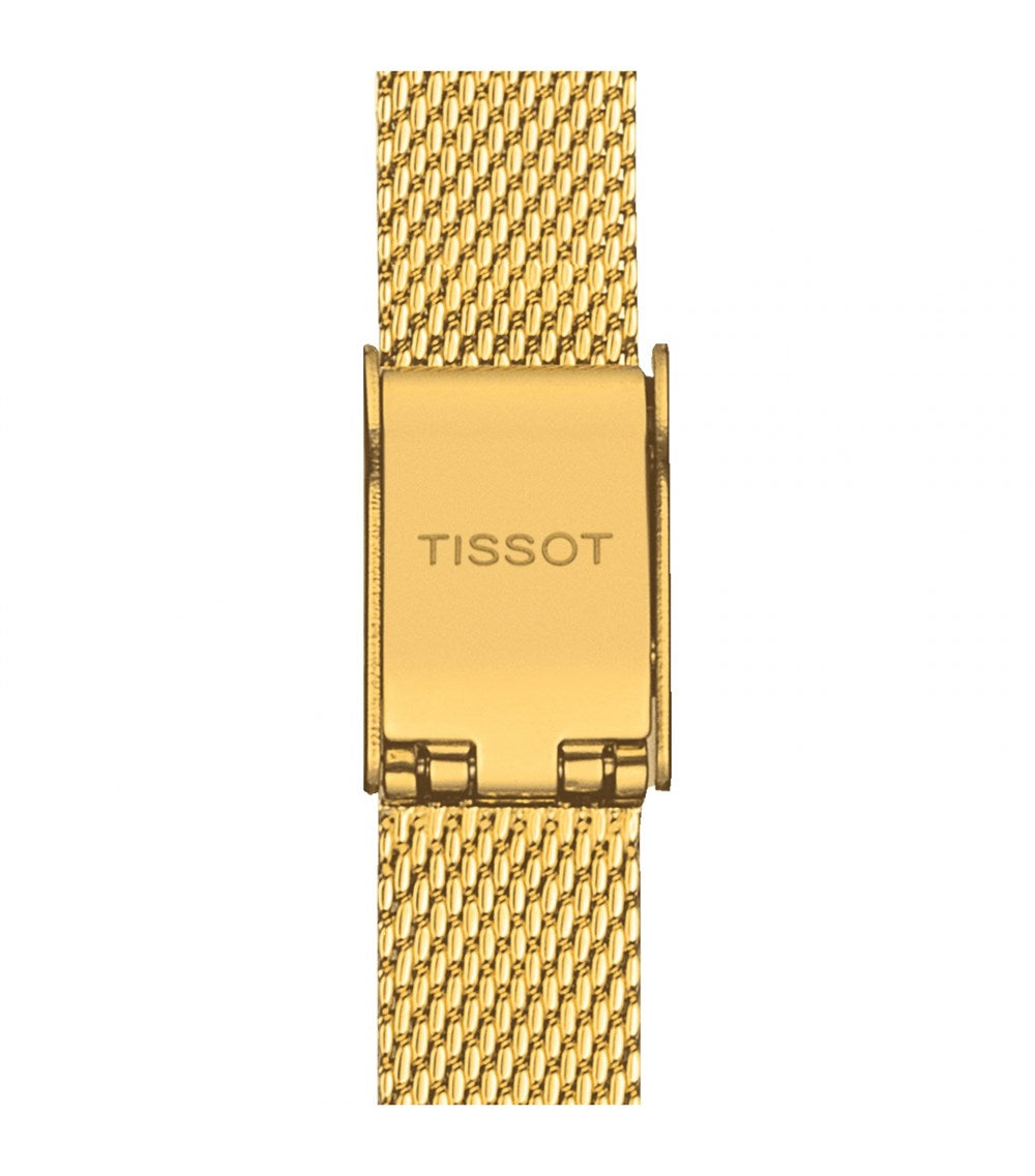  Shop Authentic Tissot Lovely Square Silver Dial Gold Mesh Bracelet Watch For Women - T058.109.33.031.00 - Luxxuri