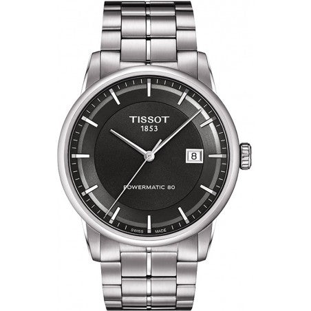  Shop Authentic Tissot Luxury Powermatic 80 Black Dial Silver Steel Strap Watch for Men - T086.407.11.201.02 - Luxxuri