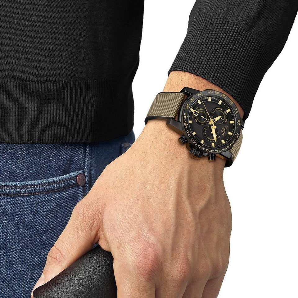  Shop Authentic Tissot Supersport Chrono Black Dial Beige Nylon Strap Watch For Men - T125.617.37.051.01 - Luxxuri