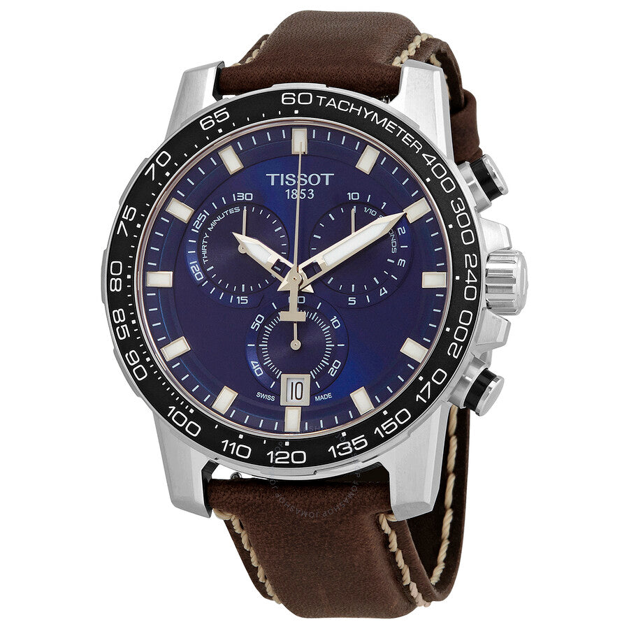  Shop Authentic Tissot Supersport Chrono Blue Dial Brown Leather Strap Watch For Men - T125.617.16.041.00 - Luxxuri