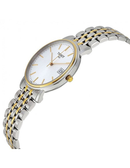  Shop Authentic Tissot Desire White Dial Two Tone Mesh Bracelet Two Tone Steel Watch For Men - T52.2.481.31 - Luxxuri