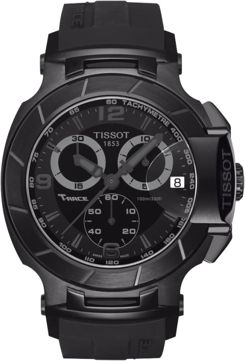  Shop Authentic Tissot T Race Chronograph Black Dial Black Rubber Strap Watch for Men - T048.417.37.057.00 - Luxxuri