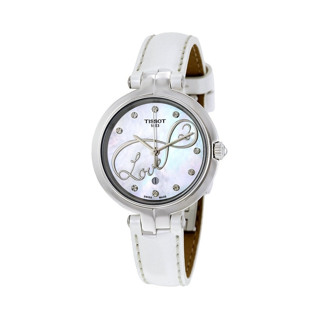  Shop Authentic Tissot T Trend Flamingo Valentines Mother of Pearl White Dial White Leather Strap Watch For Women - T094.210.16.111.01 - Luxxuri