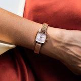  Shop Authentic Tissot Lovely Square Lady Quartz Rose Gold Dial Rose Gold Mesh Bracelet Watch For Women - T058.109.33.456.00 - Luxxuri