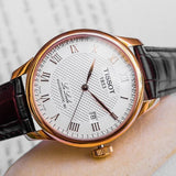  Shop Authentic Tissot Le Locle Powermatic 80 Silver Dial Brown Leather Strap Watch For Men - T006.407.36.033.00 - Luxxuri