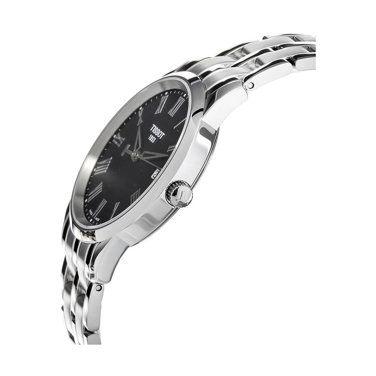 Tissot T Classic Dream Black Dial Silver Steel Strap Watch for Men - T033.410.11.053.01
