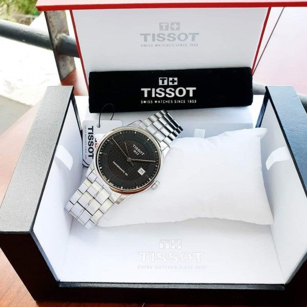  Shop Authentic Tissot Luxury Powermatic 80 Black Dial Silver Steel Strap Watch for Men - T086.407.11.201.02 - Luxxuri
