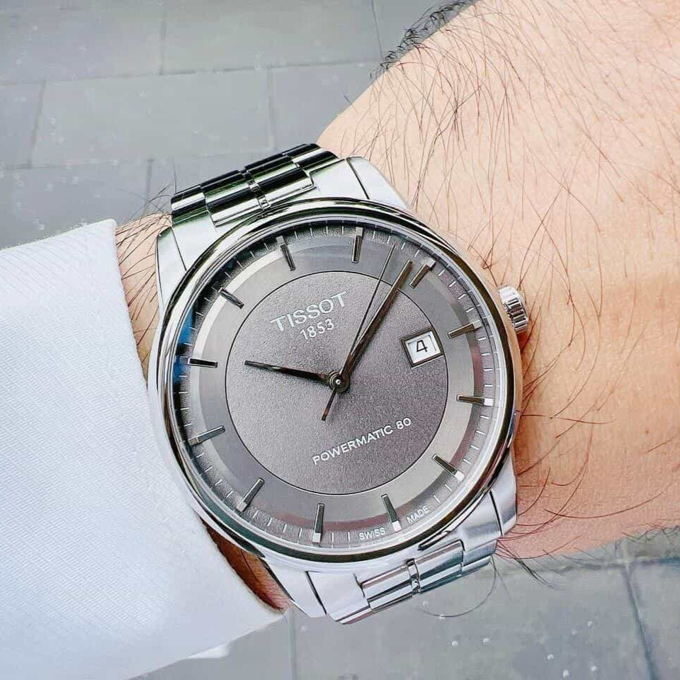  Shop Authentic Tissot Luxury Powermatic 80 Grey Dial Silver Steel Strap Watch for Men - T086.407.11.061.00 - Luxxuri