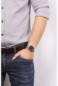 Tissot T Classic Bridgeport Black Dial Silver Steel Strap Watch For Men - T097.410.11.058.00