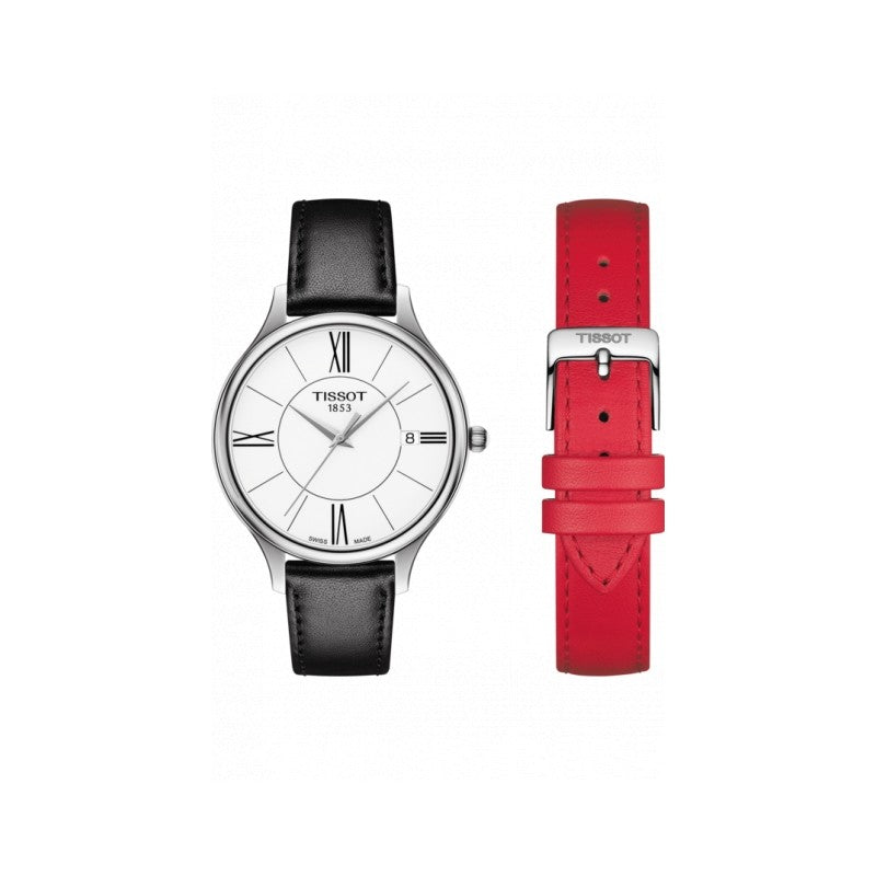  Shop Authentic Tissot Bella Ora Round White Dial Black Leather Strap Watch For Women - T103.210.16.018.00 - Luxxuri