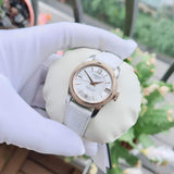  Shop Authentic Tissot T-Classic Powermatic 80 Mother of Pearl Silver Dial White Leather Strap Watch For Women - T108.208.26.117.00 - Luxxuri
