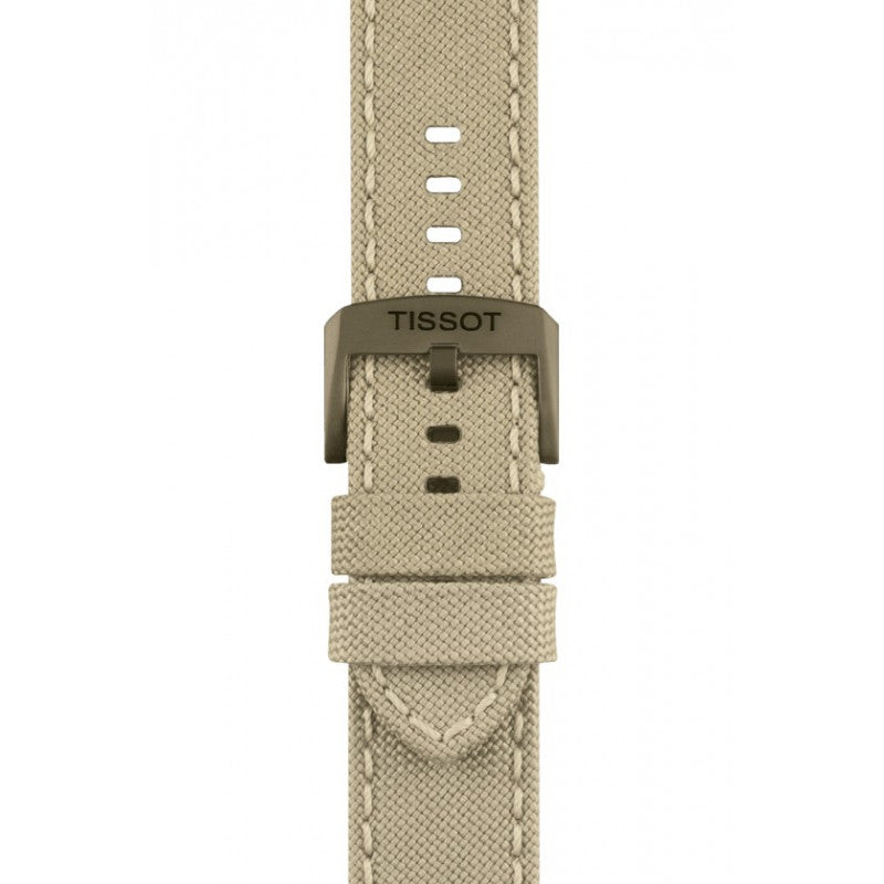 Tissot T Sport Chrono XL Beige Dial Khakhi Green Nylon Strap Watch for Men - T116.617.33.267.00