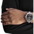 Tissot T Classic Chrono XL Black Dial Silver Steel Strap Watch For Men - T116.617.11.057.01