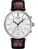  Shop Authentic Tissot Carson Premium Chronograph White Dial Brown Leather Strap Watch For Men - T122.417.16.011.00 - Luxxuri