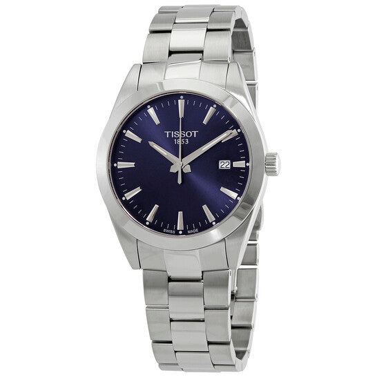 Tissot Gentleman Blue Dial Silver Steel Strap Watch For Men - T127.410.11.041.00