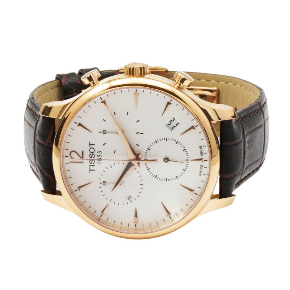  Shop Authentic Tissot T Classic Tradition Chronograph White Dial Brown Leather Strap Watch For Men - T063.617.36.037.00 - Luxxuri
