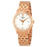  Shop Authentic Tissot T Classic Tradition Lady White Dial Rose Gold Steel Strap Watch for Women - T063.210.33.037.00 - Luxxuri