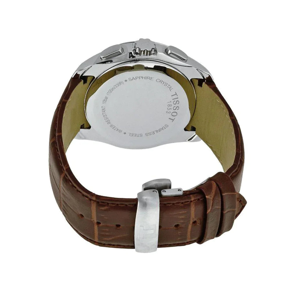  Shop Authentic Tissot Couturier Chronograph White Dial Brown Leather Strap Watch For Men - T035.617.16.031.00 - Luxxuri