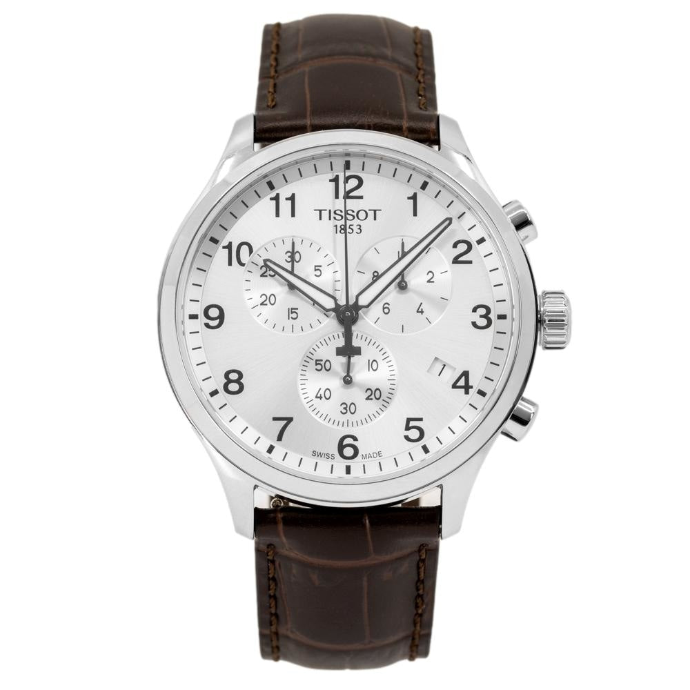  Shop Authentic Tissot T Sport Chrono XL Classic Silver Dial Brown Leather Strap Watch For Men - T116.617.16.037.00 - Luxxuri
