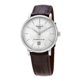  Shop Authentic Tissot T-Classic Powermatic 80 Silver Dial Brown Leather Strap Watch For Men - T122.407.16.031.00 - Luxxuri
