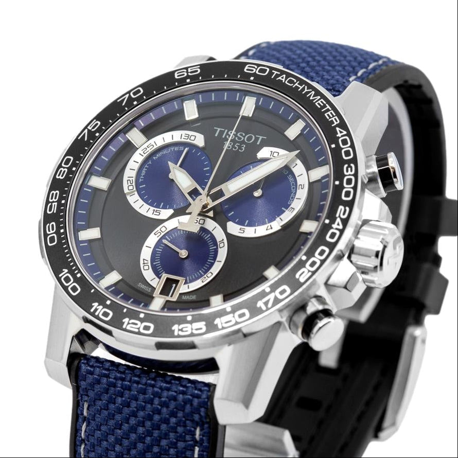  Shop Authentic Tissot Supersport Chrono Black Dial Blue Nylon Strap Watch for Men - T125.617.17.051.03 - Luxxuri