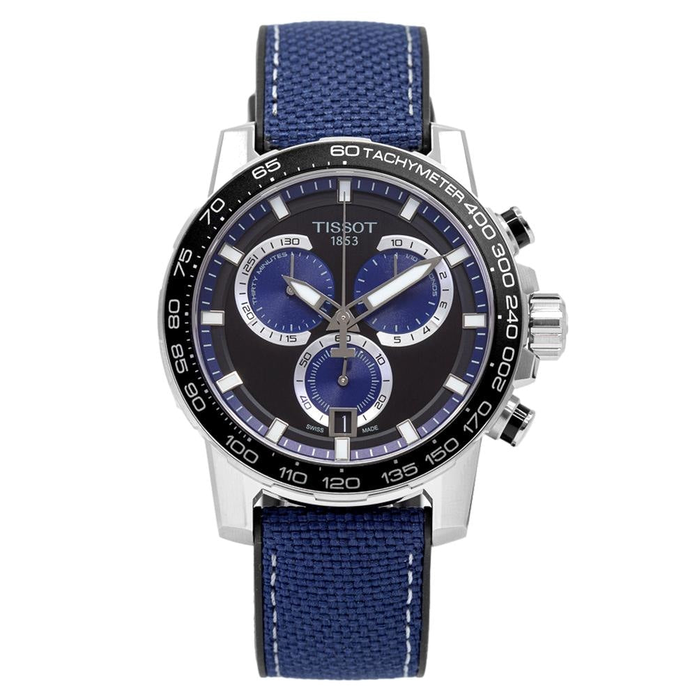  Shop Authentic Tissot Supersport Chrono Black Dial Blue Nylon Strap Watch for Men - T125.617.17.051.03 - Luxxuri