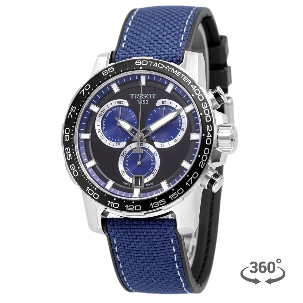  Shop Authentic Tissot Supersport Chrono Black Dial Blue Nylon Strap Watch for Men - T125.617.17.051.03 - Luxxuri