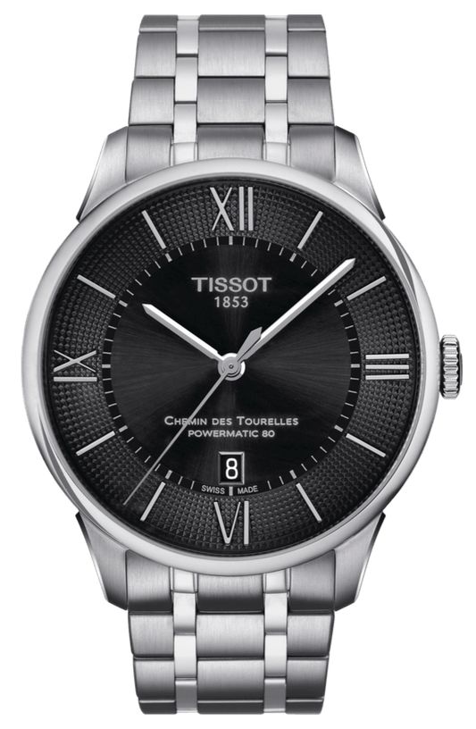  Shop Authentic Tissot Chemin Des Tourelles Powermatic 80 Black Dial Silver Steel Strap Watch For Men - T099.407.11.058.00 - Luxxuri