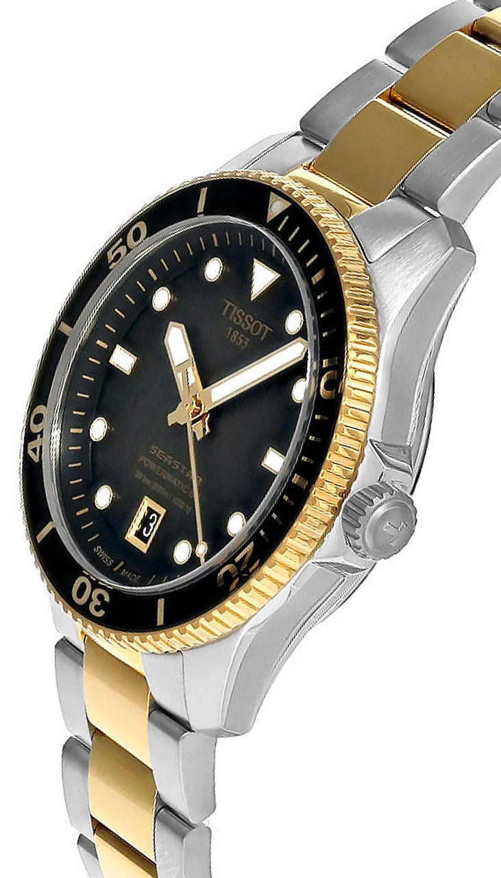  Shop Authentic Tissot Seastar 1000 Black Dial Two Tone Steel Strap Watch for Women - T120.210.22.051.00 - Luxxuri