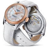  Shop Authentic Tissot T-Classic Powermatic 80 Mother of Pearl Silver Dial White Leather Strap Watch For Women - T108.208.26.117.00 - Luxxuri