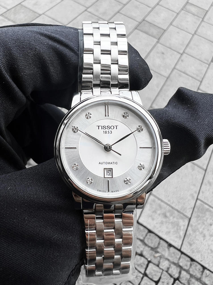  Shop Authentic Tissot Carson Premium Automatic Lady Diamonds Silver Dial Silver Steel Strap Watch for Women - T122.207.11.036.00 - Luxxuri