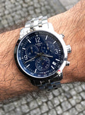  Shop Authentic Tissot PRC 200 Chronograph Quartz Blue Dial Silver Steel Strap Watch For Men - T114.417.11.047.00 - Luxxuri