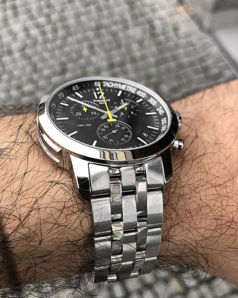  Shop Authentic Tissot PRC 200 Chronograph Black Dial Silver Steel Strap Watch For Men - T114.417.11.057.00 - Luxxuri