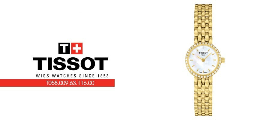  Shop Authentic Tissot T-Lady Lovely Mother of Pearl Dial Gold Steel Strap Watch For Women - T058.009.63.116.00 - Luxxuri