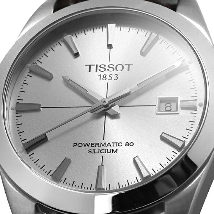  Shop Authentic Tissot Gentleman Powermatic 80 Silicium Silver Dial Brown Leather Strap Watch For Men - T127.407.16.031.01 - Luxxuri