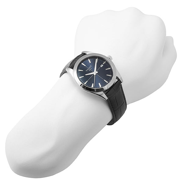  Shop Authentic Tissot Gentlemen Blue Dial Black Leather Strap Watch for Men - T127.410.16.041.01 - Luxxuri