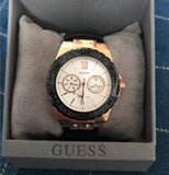  Shop Authentic Guess Limelight Quartz White Dial Black Leather Strap Watch For Women - W0775L9 - Luxxuri