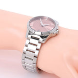 Shop Authentic Gucci G Timeless Pink Dial Silver Steel Strap Watch For Women - YA126524 - Luxxuri